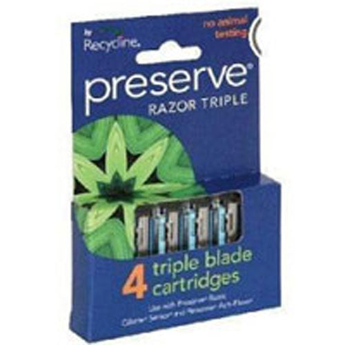 Razor Triple Replacement Blades 4 pc, 1 pack By Preserve