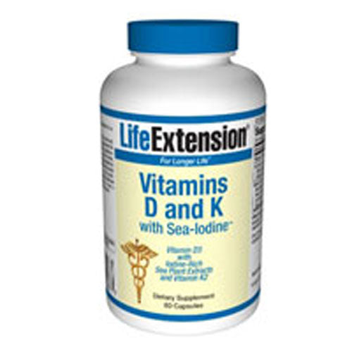 Life Extension, Vitamins D and K with Sea-Iodine, 60 Caps