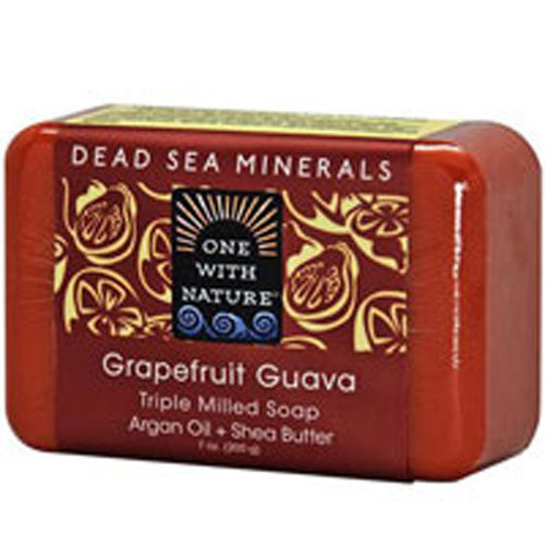 Dead Sea Mineral Bar Soap Grapefruit Guava 7 OZ By One with Nature