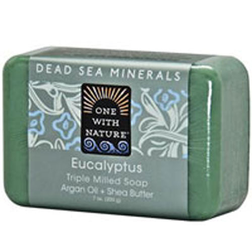 Dead Sea Mineral Bar Soap Eucalyptus 7 OZ By One with Nature