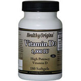 Healthy Origins, Vitamin D3, 1000 IU, 180 Soft Gels