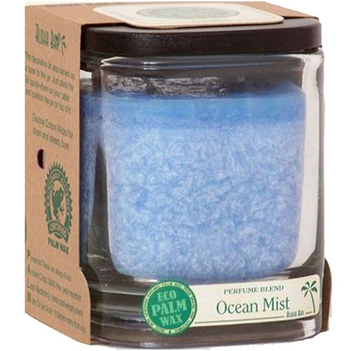Eco Palm Square Jar Ocean Mist Light Blue 8 oz By Aloha Bay