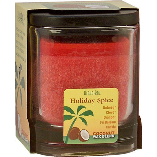 Aloha Bay, Eco Palm Square Jar, Holiday Spice Red 8 oz