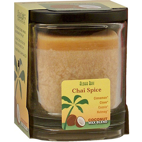 Aloha Bay, Eco Palm Square Jar, Chai Spice Light Brown 8 oz