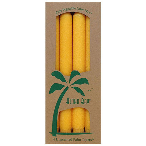Palm 9 inch Tapers Unscented Candles Honey Gold 4 CT By Aloha Bay