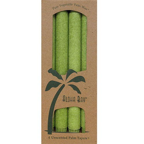 Aloha Bay, Palm 9 inch Tapers Unscented Candles, Melon Green 4 CT