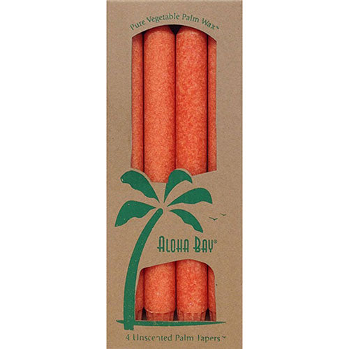 Palm 9 inch Tapers Unscented Candles Burnt Orange 4 CT By Aloha Bay