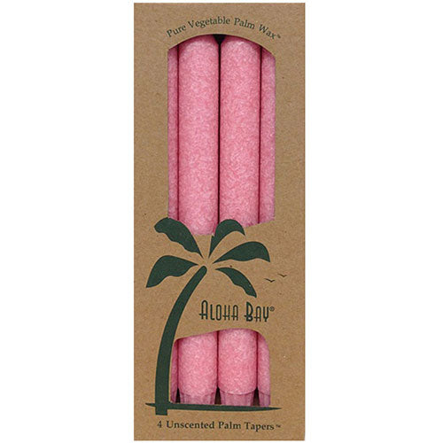 Palm 9 inch Tapers Unscented Candles Rose 4 CT By Aloha Bay