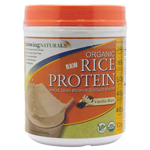 Growing Naturals, Organic Rice Protein, Vanilla Blast 16.4 oz