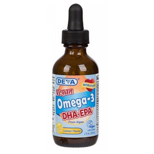 Omega-3 Vegan Liquid DHA-EPA Lemon Flavor 2 OZ By Deva Vegan Vitamins