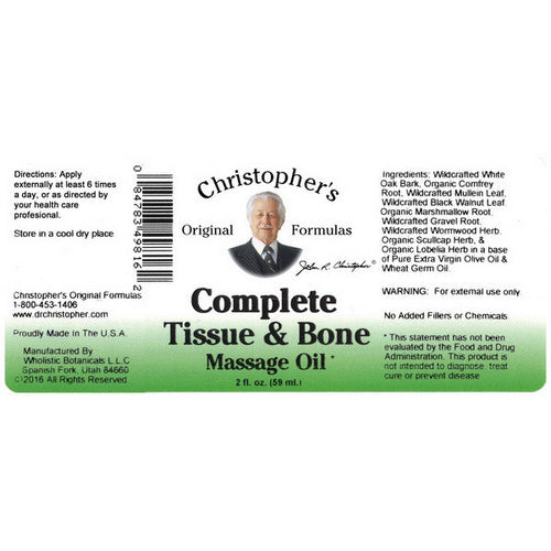 Dr. Christophers Formulas, Complete Tissue and Bone Massage Oil, 2 OZ