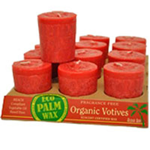 Candle Votives Eco Unscented Red 2 oz(case of 12) By Aloha Bay