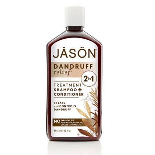 Jason Natural Products, Dandruff Relief 2 in1 Shampoo Plus Conditioner, 12 OZ