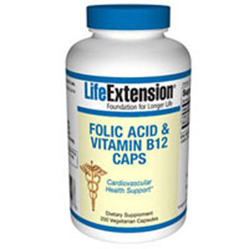 Folate and Vitamin B12 90 Vcaps By Life Extension