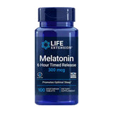 Life Extension, Melatonin 6 Hour Timed Release, 300 mcg, 100 Vcaps