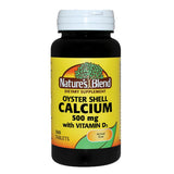 Nature's Blend, Nature's Oyster Shell Calcium Plus D3 Tablets, 500 mg, 100 Tabs