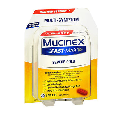 Mucinex Fast-Max Severe Congestion Cold 20 Caplets By Mucinex