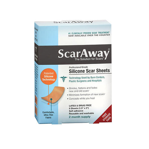 ScarAway Silicone Scar Sheets 8 Each By ScarAway