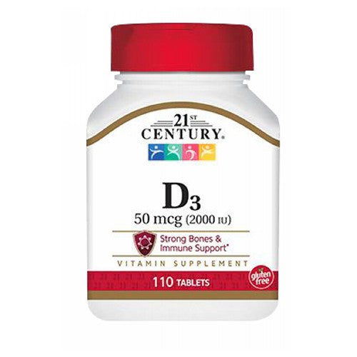 21st Century, 21st Century Vitamin D3, 2000 IU, Count of 1