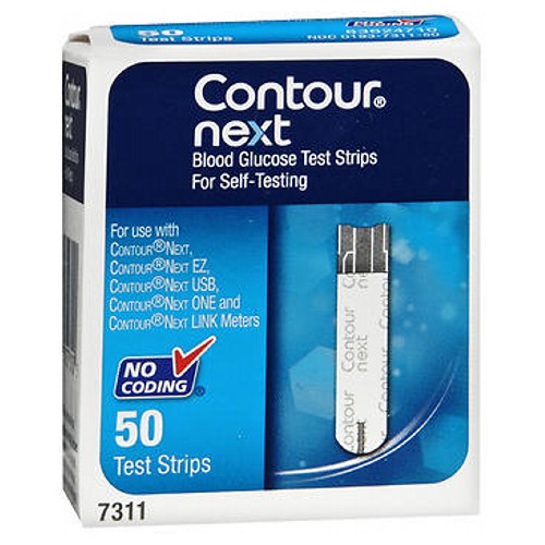 Contour Next Blood Glucose Test Strips Count of 50 By Bayer