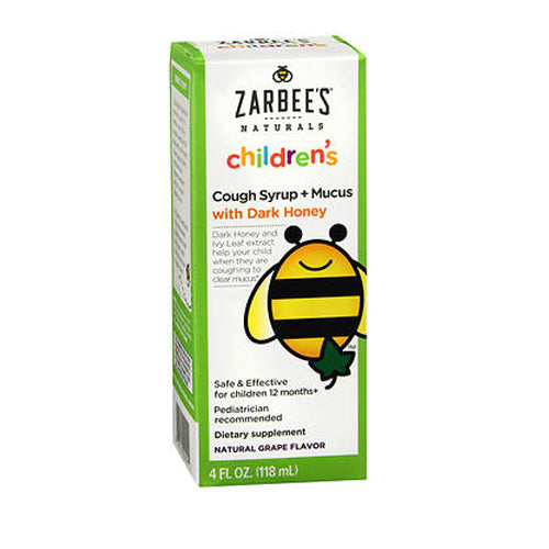 Zarbee's Naturals Children's Cough Plus Mucus Relief Syrup Natural Grape Flavor 4 oz By Zarbees