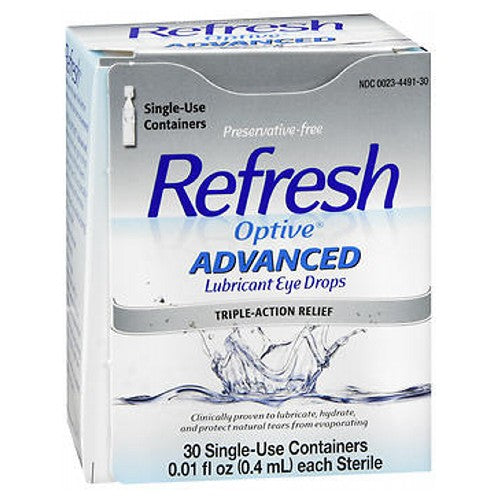 Refresh, Refresh Optive Advanced Lubricant Eye Drops Sensitive, Count of 30