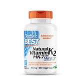 Doctors Best, Natural Vitamin K2 MenaQ7, 45 mcg, 180 Veggie Caps
