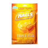 Halls, Halls Menthol Cough Suppressant Oral Anesthetic Drops, Honey-Lemon 80 Each