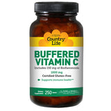 Country Life, Buffered Vitamin C with Bioflavonoids, 1000 MG, 250 Tabs