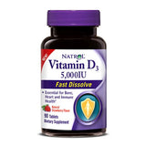 Natrol, Vitamin D3, 5000 IU, Strawberry 90 Tabs