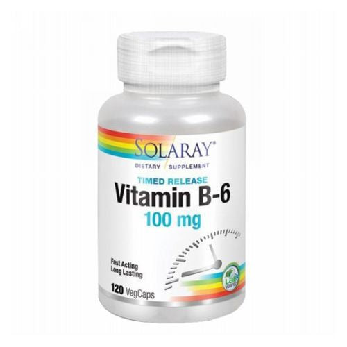 Solaray, Vitamin B-6, 100 mg, 120 Caps