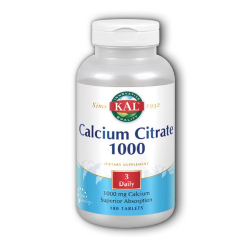 Kal, Calcium Citrate 1000, 180 Tabs