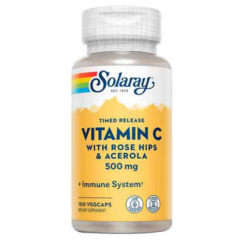 Solaray, Vitamin C With Rose Hips & Acerola, 500 mg, 100 Caps