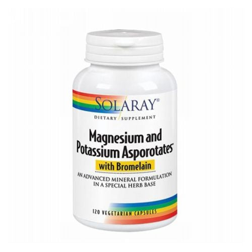 Magnesium & Potassium Asporotates 120 Caps By Solaray
