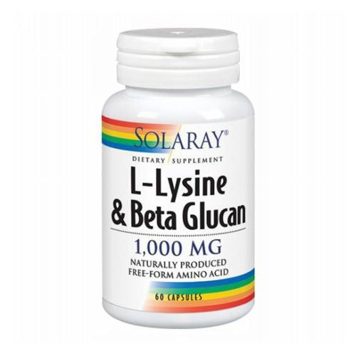 L-Lysine & Beta Glucan 60 Caps By Solaray