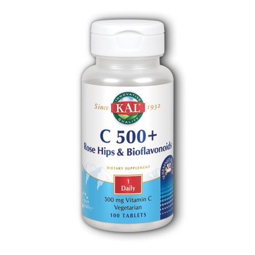 C 500+ Rose Hips & Bioflavanoids 100 Tabs By Kal