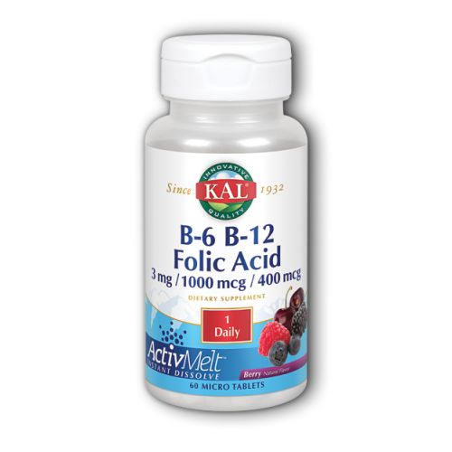 B-6 & B-12 Folic Acid ActivMelt 60 Tabs By Kal