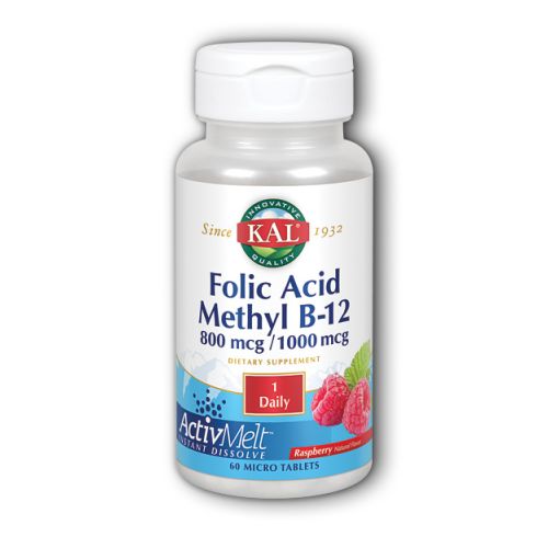 Folic Acid & B-12 ActivMelt Raspberry 60 Tabs By Kal
