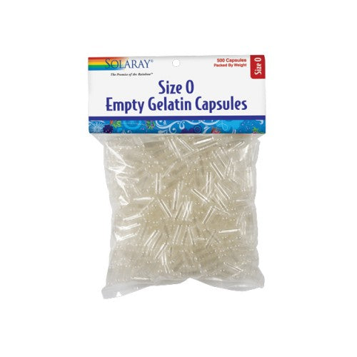 Size 0 Empty Gelatin Capsules 500 Count By Solaray