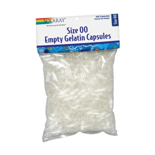 Size 00 Empty Gelatin Capsules 500 Count By Solaray