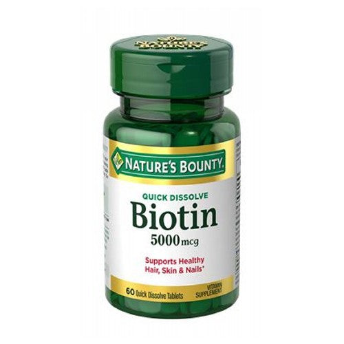 Nature's Bounty, Biotin Quick Dissolve, 5000 mcg, 24 X 60 Tabs