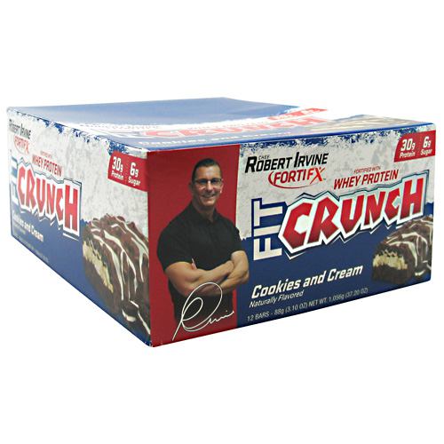 Fit Cruch Bar Cookies and Cream 12/1.62 oz By Chef Robert Irvine Fortifx