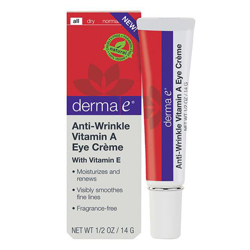 Derma e, Anti-Wrinkle Vitam A Eye Creme, 0.5 oz