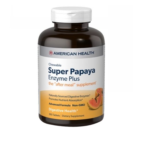American Health, Super Papaya Enzyme Plus, 360 Chewable Tabs