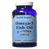 Health Support, Omega-3 Fish Oil, 1000 mg, 180 Softgels
