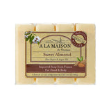 Hand & Body Bar Soap Sweet Almond 4/3.5 Oz By A La Maison