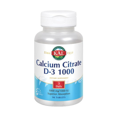 Kal, Calcium Citrate with D-3, 90 Tabs
