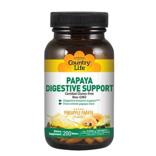Country Life, Papaya Digestive Support, 200 Wafers