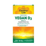Country Life, Vegan D3, 5000 Iu, 30 Veg Softgels