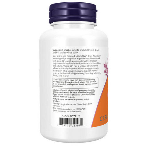 Now Foods, Brain Attention, 60 Chewable Tabs